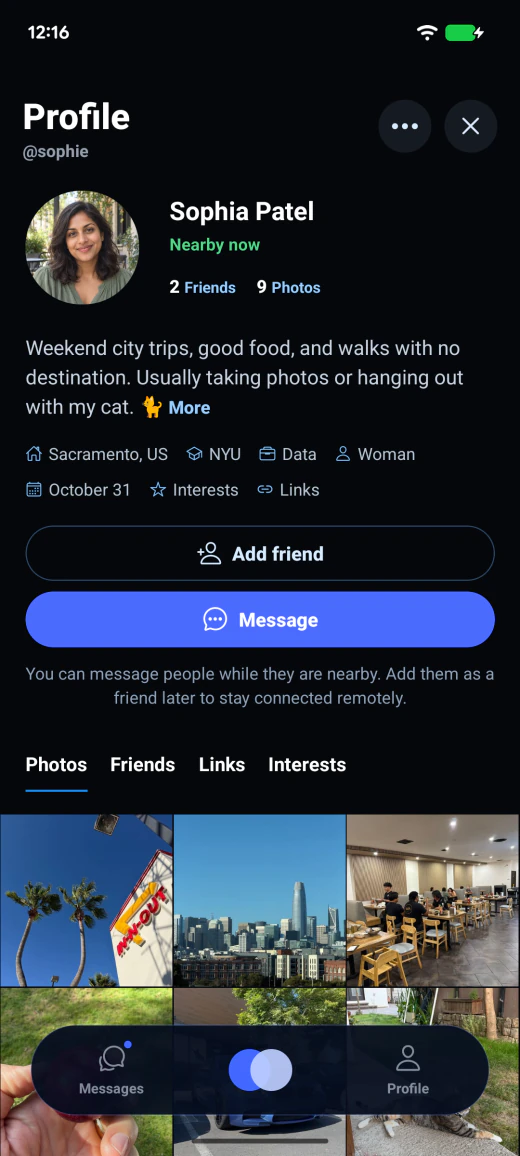 Full profile: explore photos, links, interests, and ways to connect.